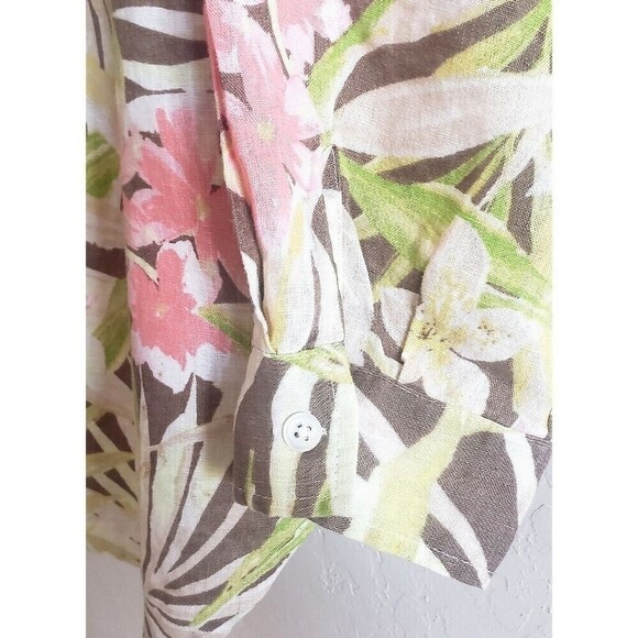 J. Jill Love Linen Floral Top MP Womens Lagenlook Tunic Button Up Simple Casual - Picture 4 of 12